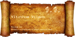 Vitzthum Vilmos névjegykártya